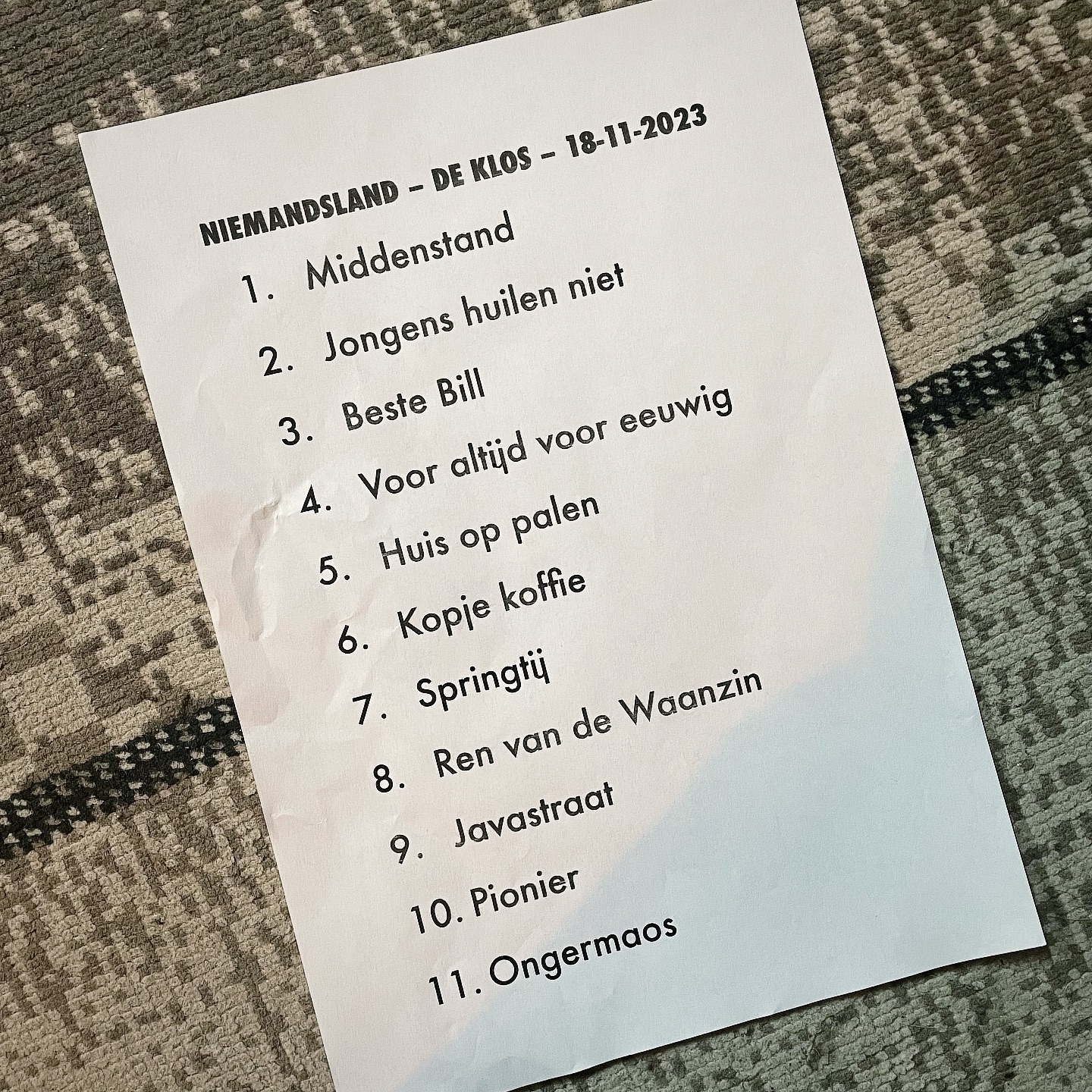 Niemandsland in De Klos, 18 november 2023