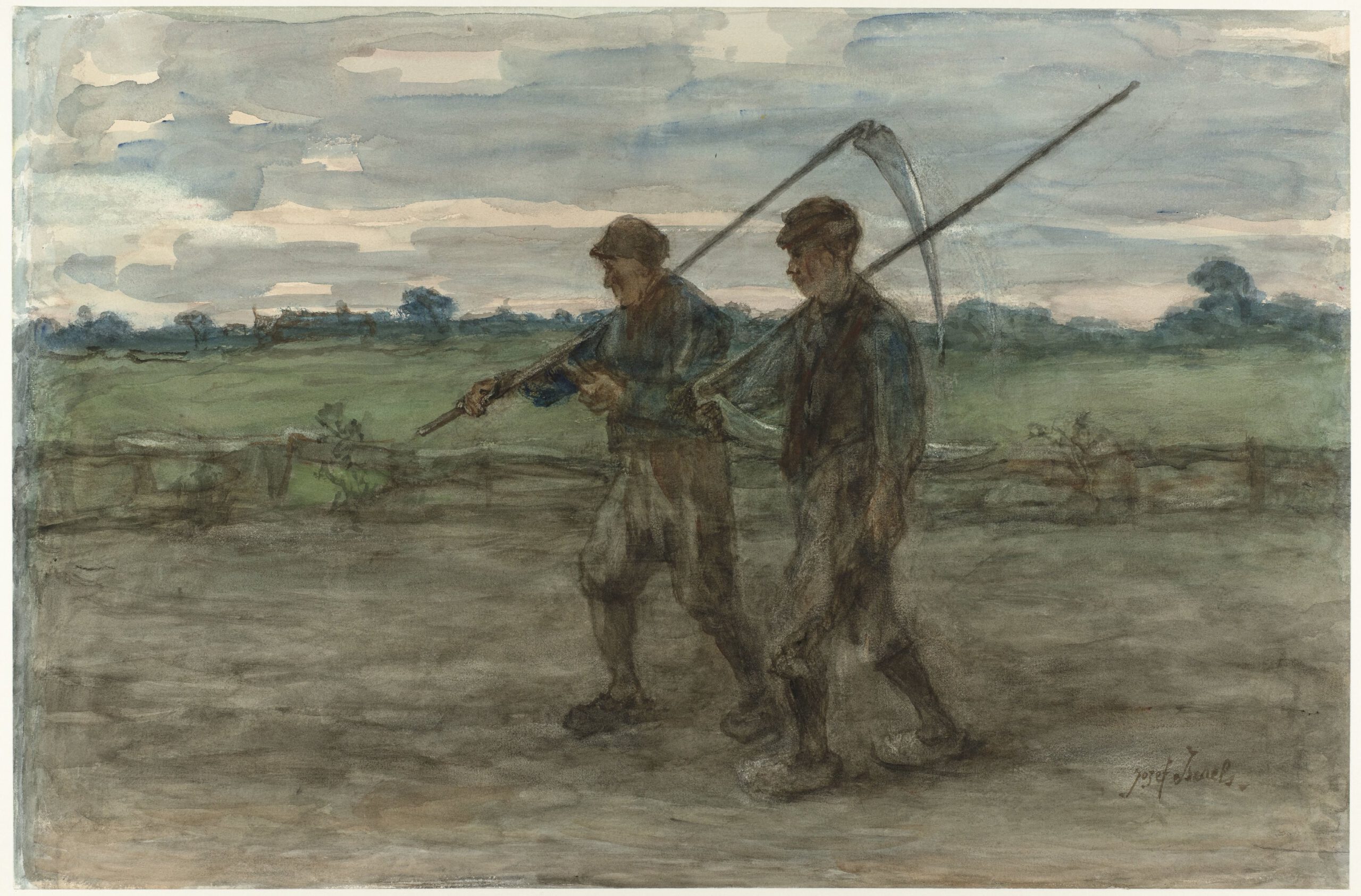 Maaien met de zeis op Schokland